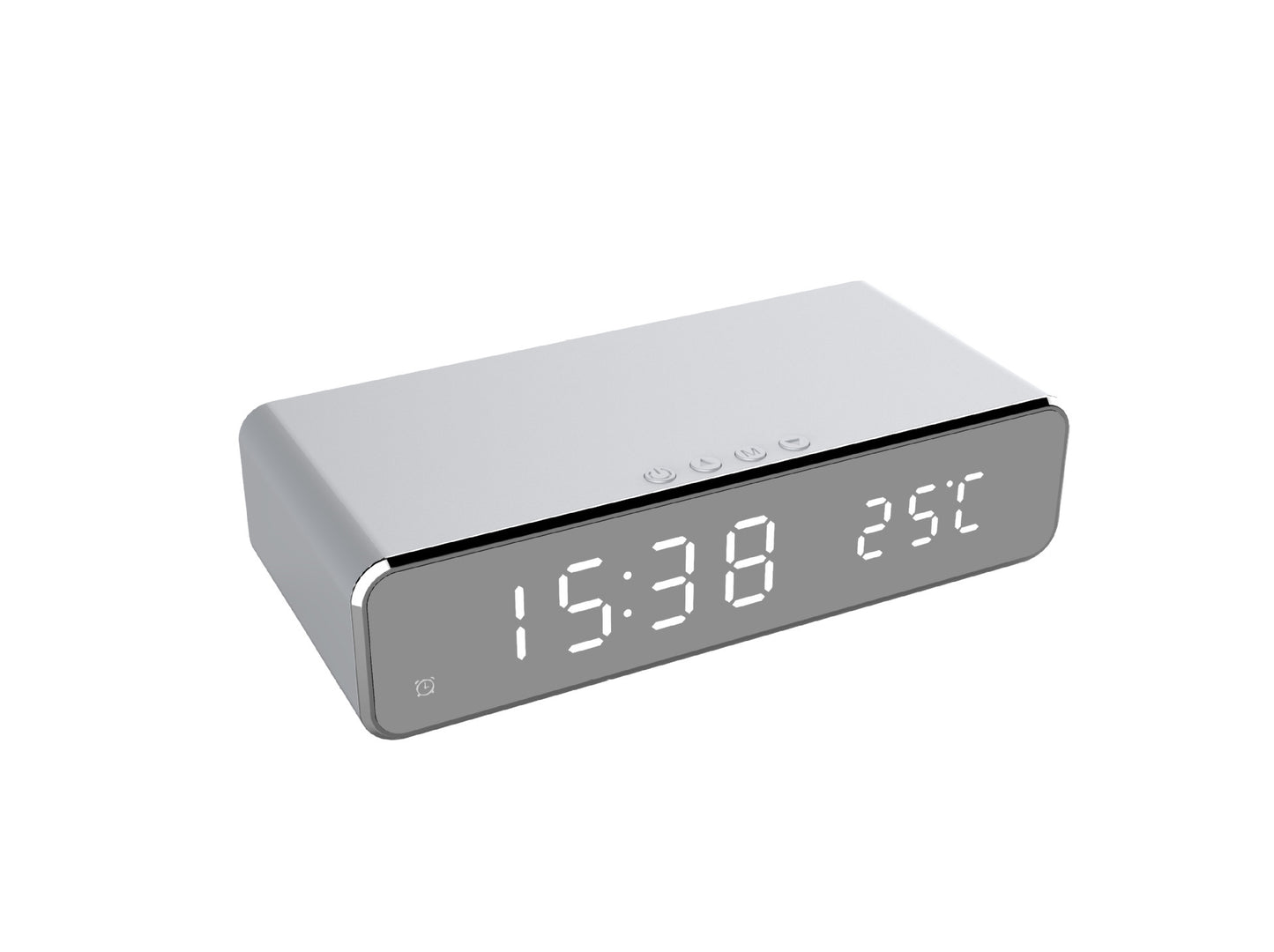 LED Electric Alarm Clock With Wireless Charger Desktop Digital Despertador Thermometer