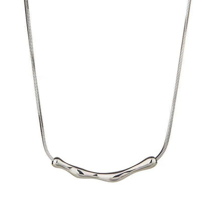 Women's High-grade Irregular Pleated Titanium Steel Necklace