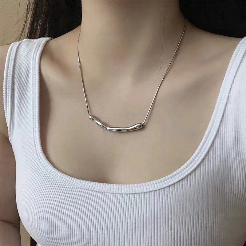 Women's High-grade Irregular Pleated Titanium Steel Necklace