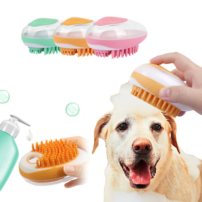 Soft Silicone Dog Cat Bath Brush 2-in-1 Pet SPA Massage Comb